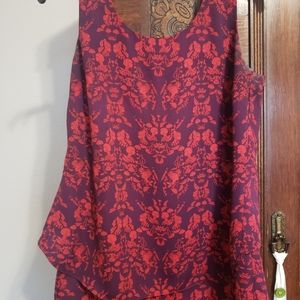 Cameo sleeveless top plum/red